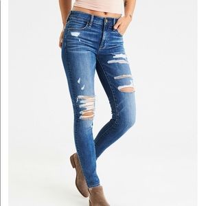 American Eagle High Waisted Ripped Jeans